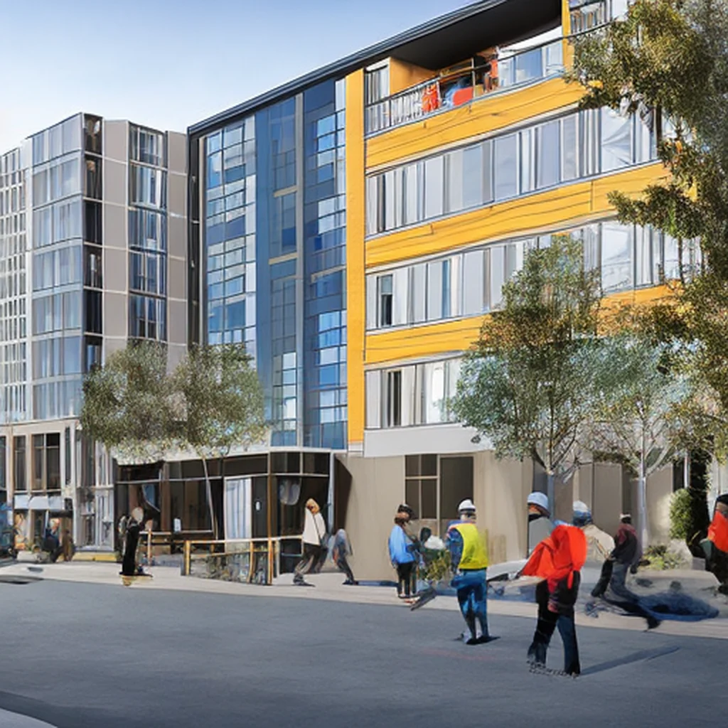 Artistic representation for Construction Commences on Affordable TOD in Oakland , CA Designed by SVA Architects